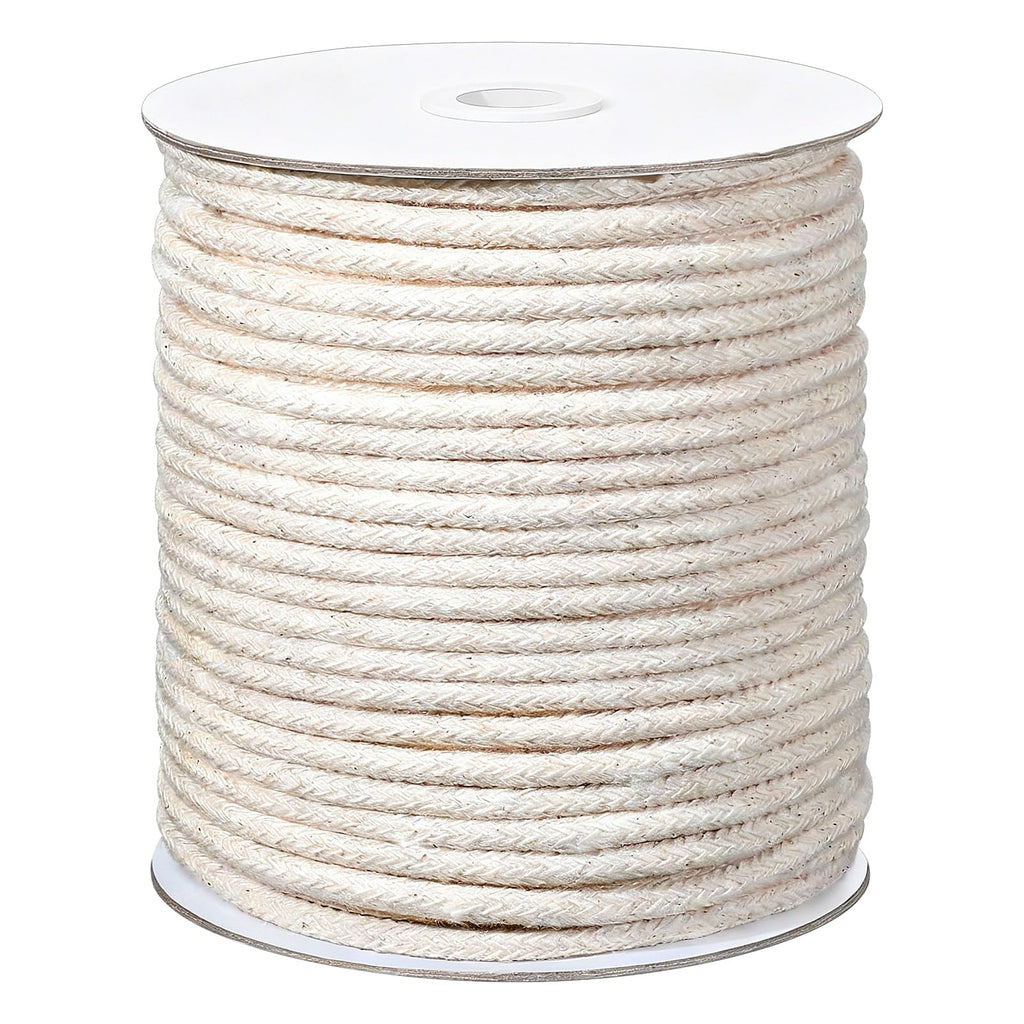 M (5/32") Piping Cord for Sewing, 109 Yards Soft Cotton Welt Cord, Beige Braided Cording for Sewing Pillows - 4m