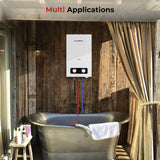 2.64 GPM Tankless Propane Water Heater, Portable Water Heater Outdoor with Overheating Protection, for Camping