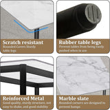 63" Modern Dining Table, Sintered Stone Kitchen Table for 4-6 peoples, White Sintered Stone Dining Tabletop with