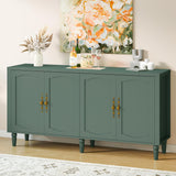 63" Sideboard Buffet Cabinet with Storage, Mid Century Modern Credenza with Adjustable Shelves & Carved Handle