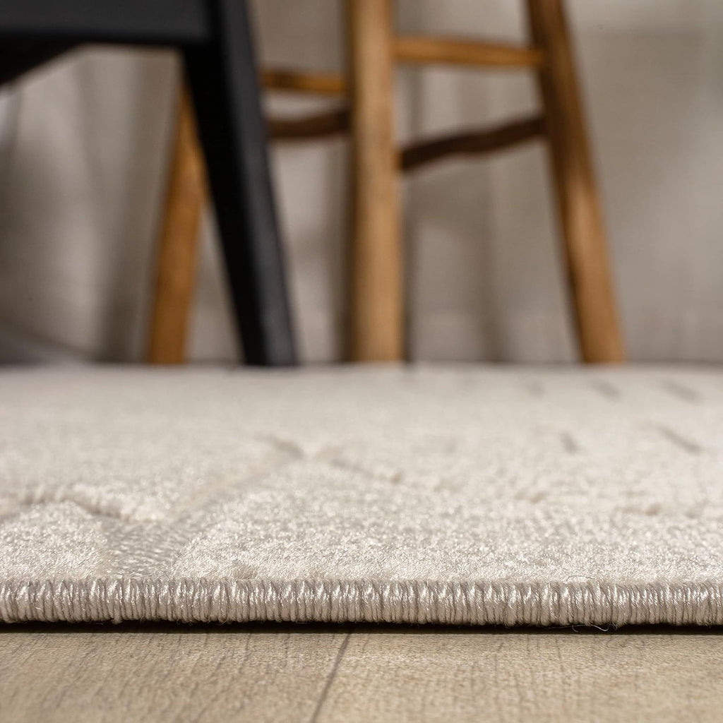 Nordby High-Low Arch Striped Ivory/Cream Indoor/Outdoor Area Rug, 8x10, Modern, Contemporary, Geometric, Bohemian