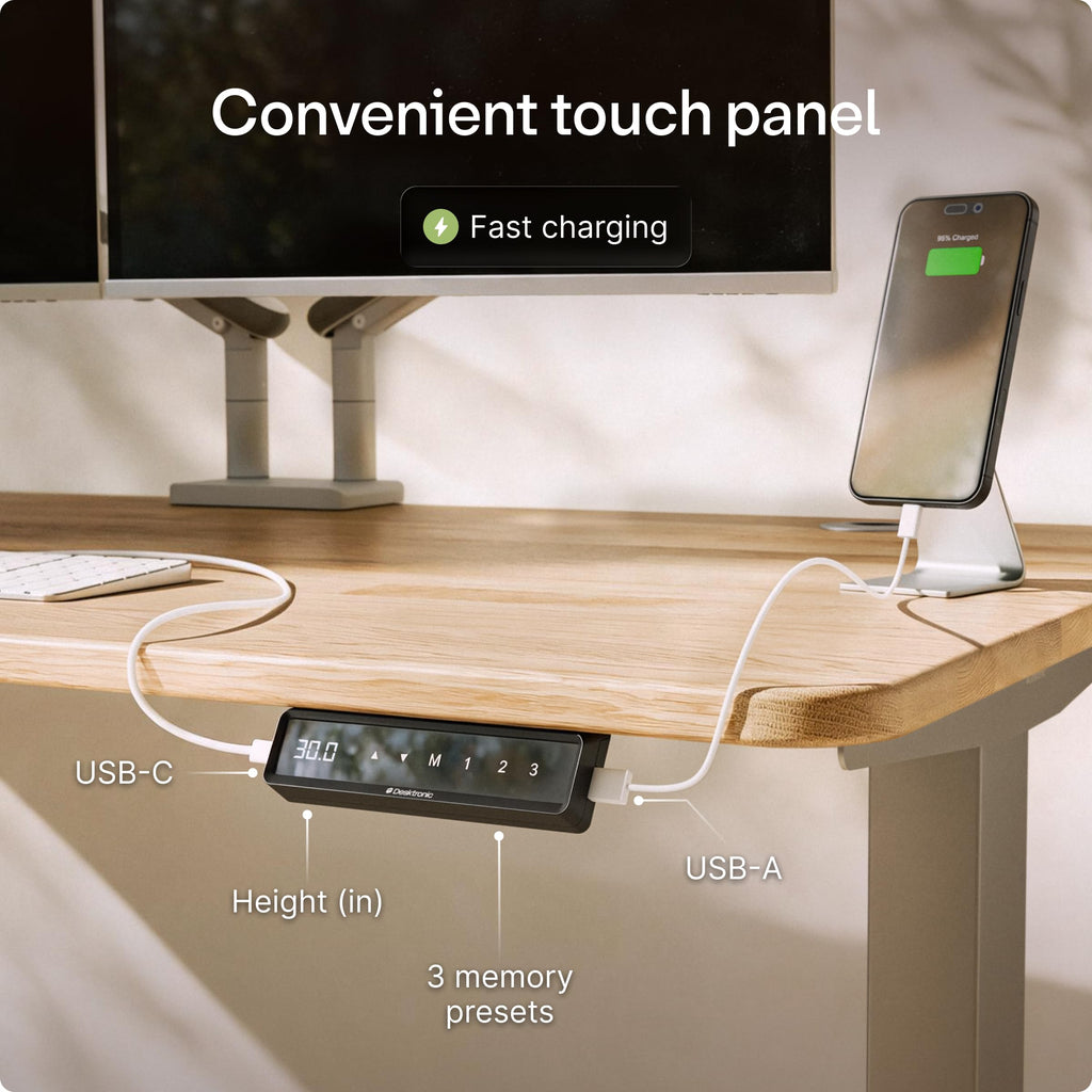 Height Adjustable Standing Desk Frame - Ergonomic Sit Stand Desk Frame, Electric Dual Motors 353 lbs, USB & USB-C