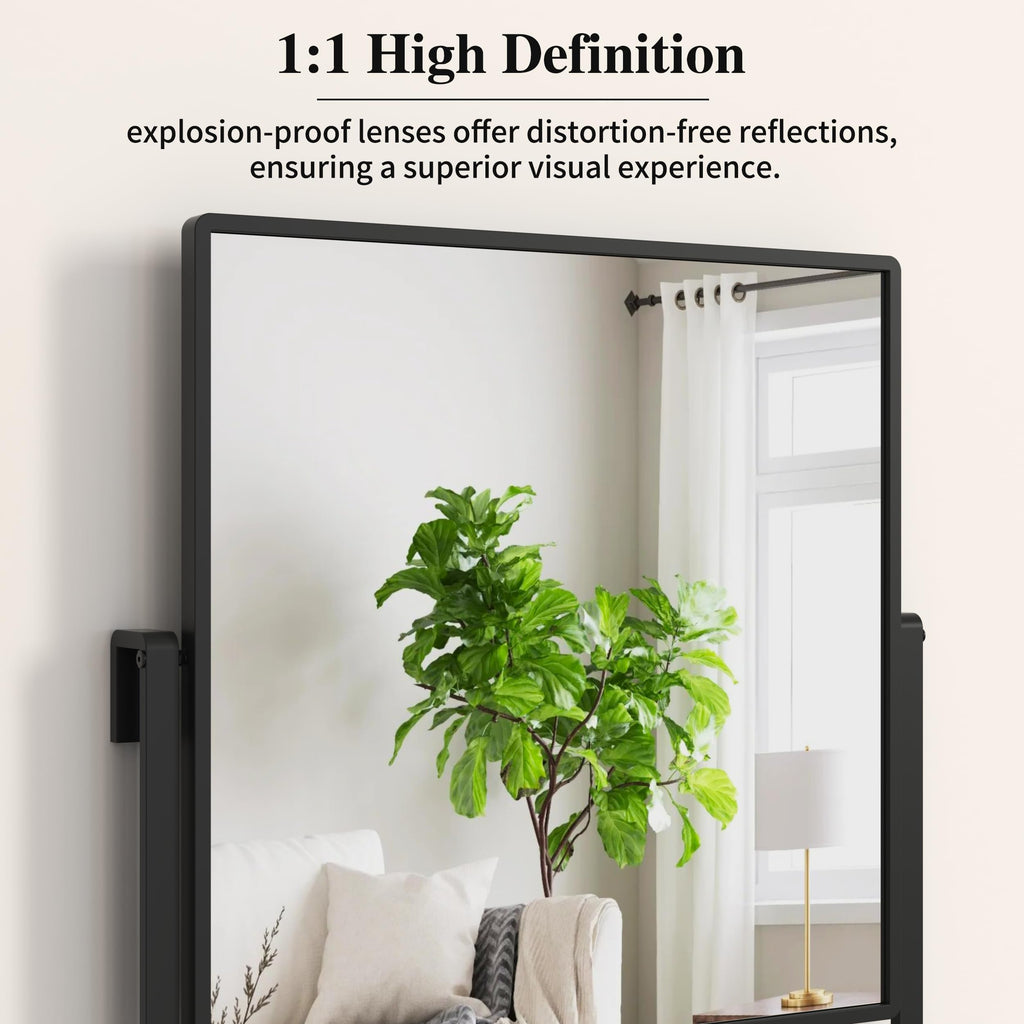 Wall Mirror with Shelf and Hooks 29.5" x 21.7" Bathroom Mirror