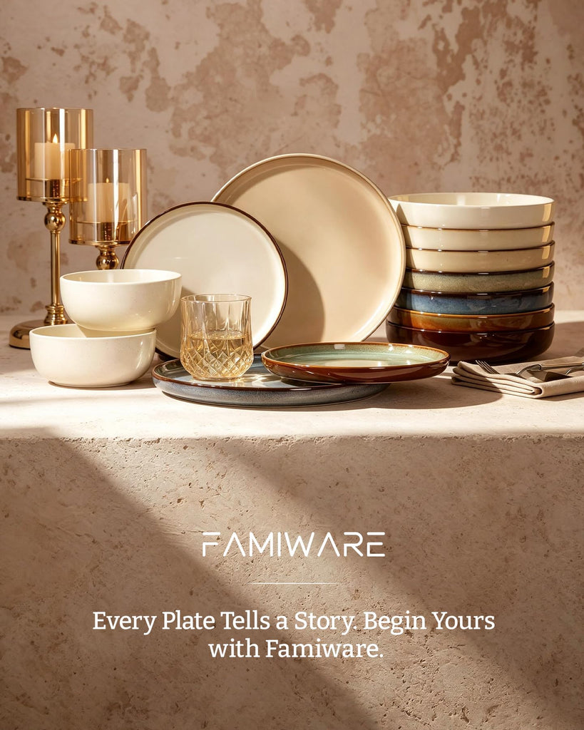 Milkyway 18-Piece Stoneware Dinnerware Set, Dusty Blue