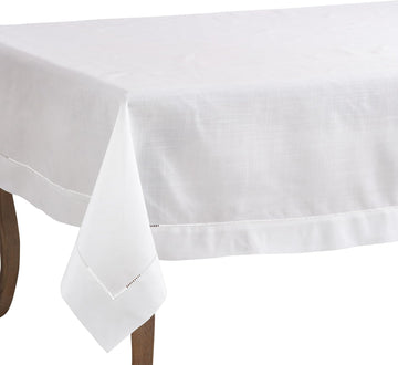 Hemstitched Border Tablecloth, White, 70"x120"