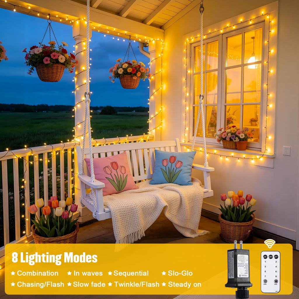 1000 LED 328 FT Christmas Lights, String Lights Plug