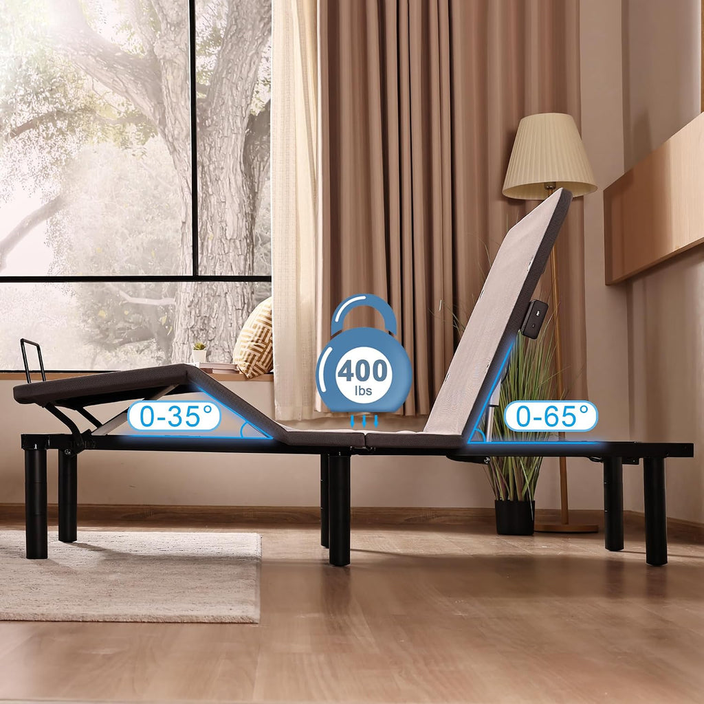 Adjustable Bed Frame Twin XL Bed Base with Wireless Remote, Head & Foot Incline, Zero Gravity,USB Type C (with