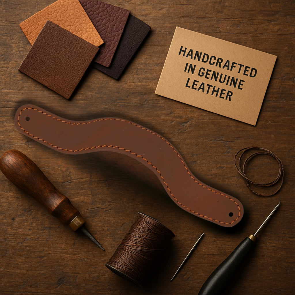 Drawer Handles Dresser Pulls Handmade from Thick Full Grain Leather Durable Versatile and Pre-Made Holes Stylish Home