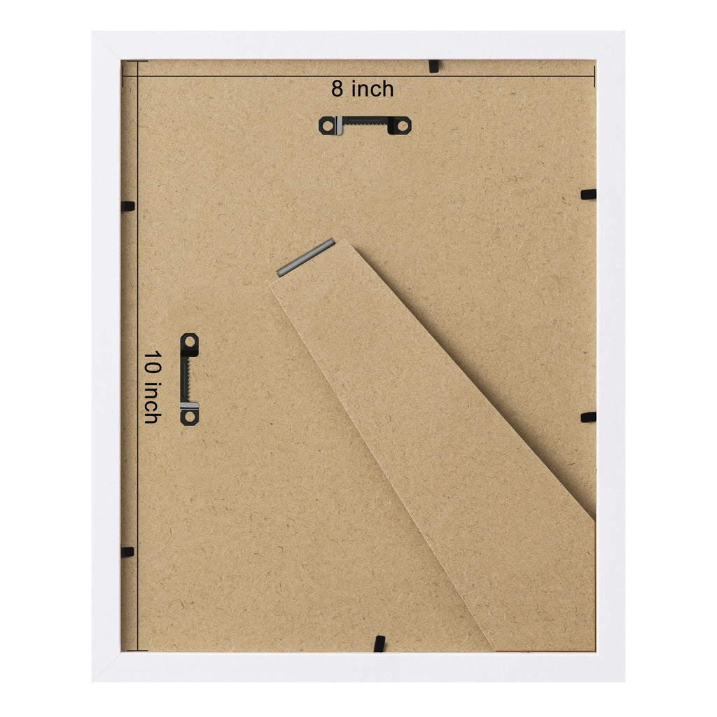 8x10 Picture Frames, Acrylic Cover, White, Set of 10
