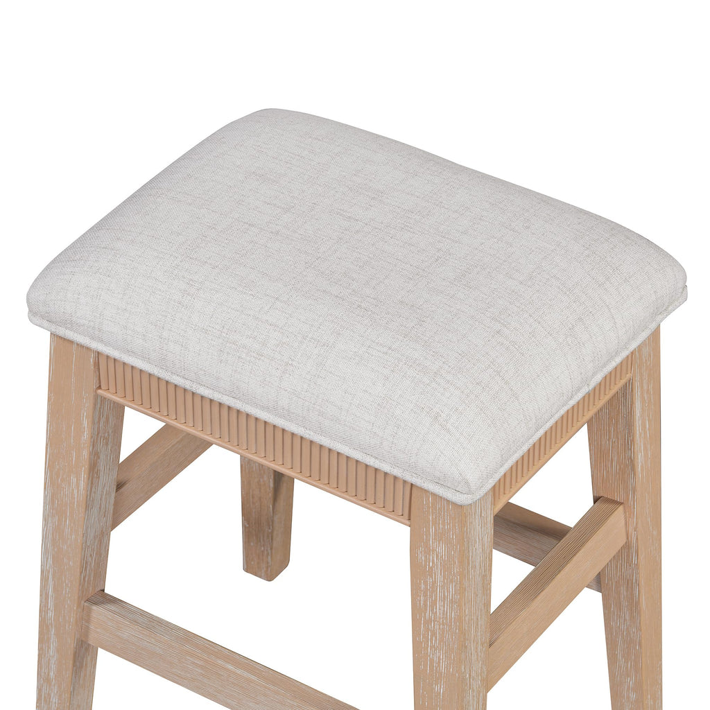 4 Piece Dining Table Set for 3, Counter Height Bar Table with 3 Upholstered Stools, Table & Chair Sets with 3 Storage