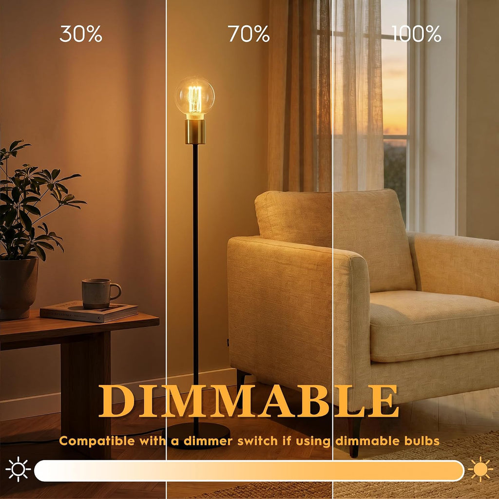 Edison Light Bulb Dimmable E26 LED Vintage Round Low Lumen Amber G80
