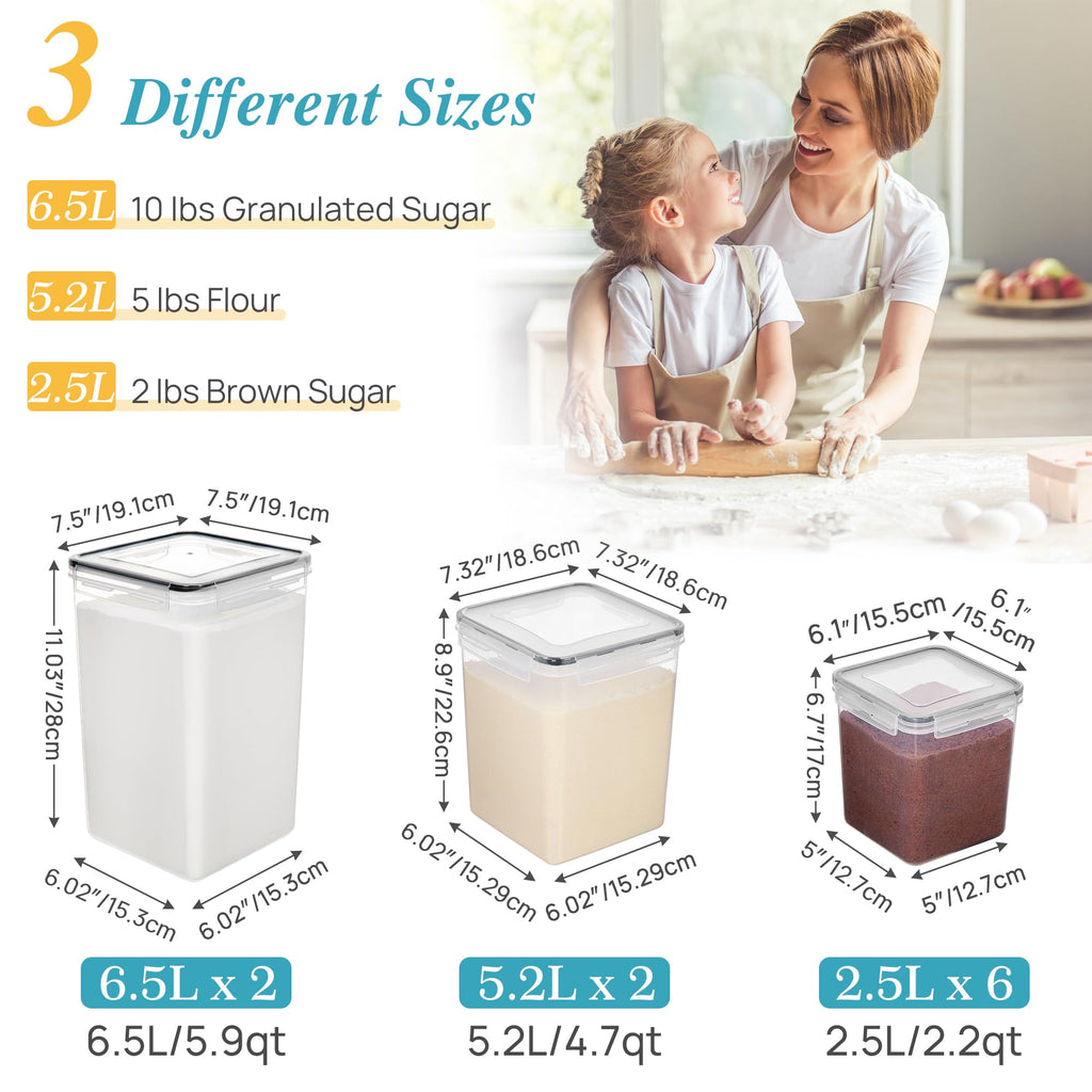 10 PCS Flour and Sugar Storage Container Sets for Advanced Baker