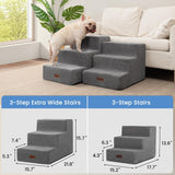 Dog Stairs for Small Dogs, 3-Step Non-Slip Pet Stairs for Couch Sofa and Chair, Dog Bed Stairs for Puppy