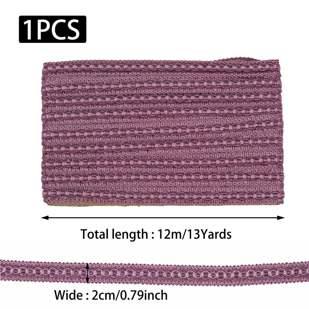 Purple Lace Fabric Trim 0.8"/13Yards Polyester Woven Gimp Braid Trim