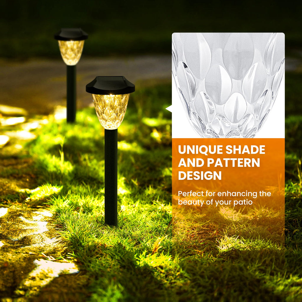 Warm Outdoor Solar Garden Path Lights, Waterproof 10PK
