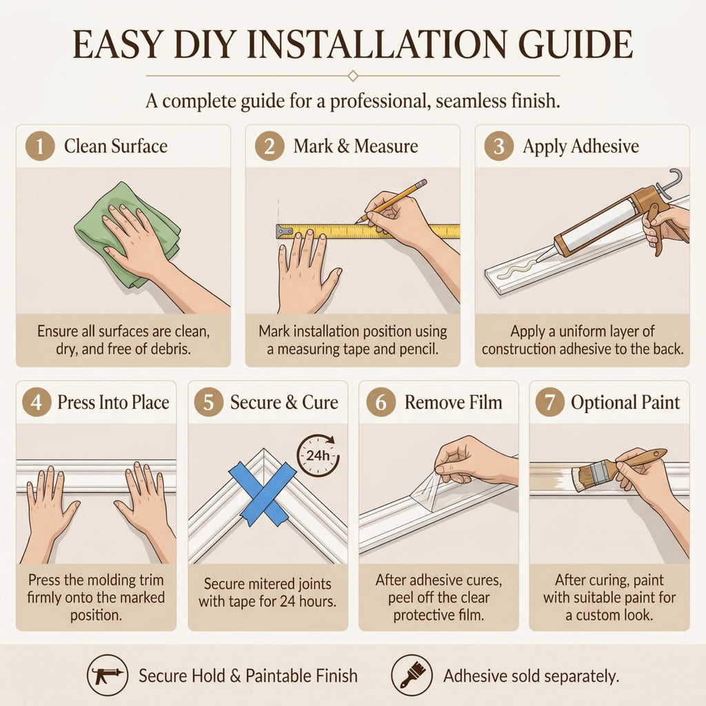Pre-Cut Wall Molding Kit: Ready to Assemble Paintable Wainscoting Panels