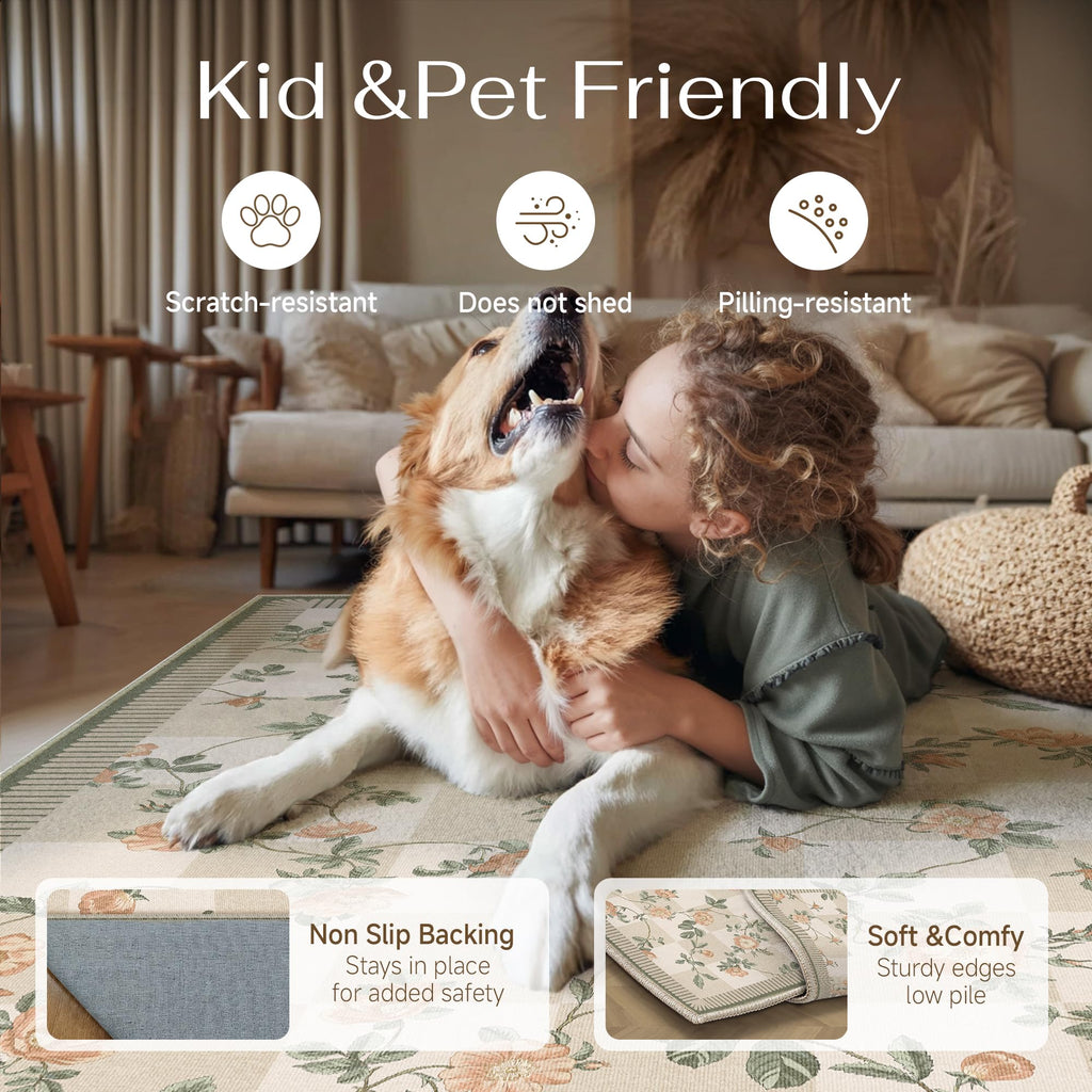 Beige Washable 2x5 Runner Rugs Entryway