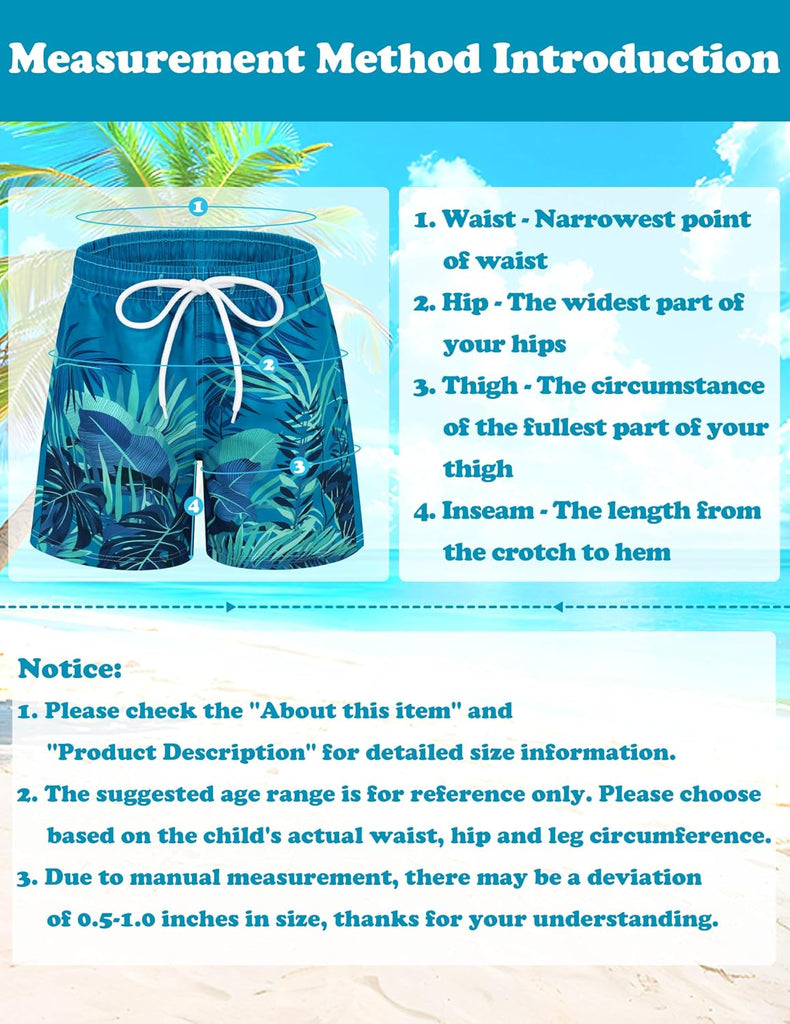 Boys Swim Trunks with Compression Liner Kids Bathing Suits Boys Board Shorts Quick Dry Teen Swim Trunks Boy Swimsuit