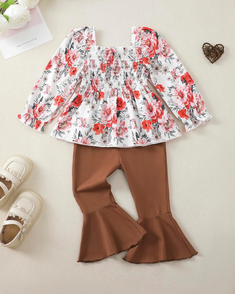 Baby Girl Clothes Toddler Girl Outfits Fall Winter Long Sleeve T Shirts Top Flare Leggings Pants Kids Clothing