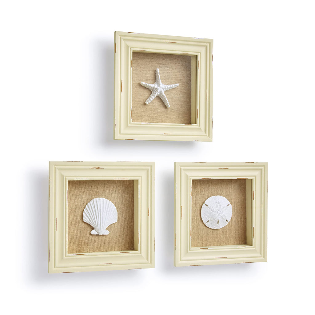 Beach Wall Decor, Set of 3 Frames for Ocean Bathroom or Beachy Room