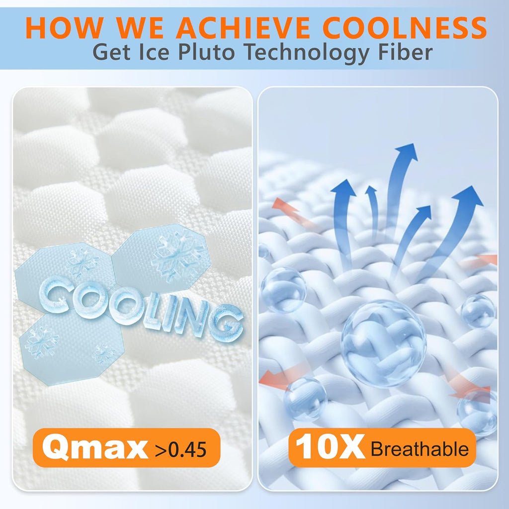 Cooling Pillows King Size Set of 2, Adjustable Memory Foam Pillows | Firm/Soft Cooling Bed Pillows for