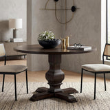 Havre Pedestal Base Round Dining Table, Espresso