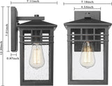 Outdoor Light Fixtures Wall Mount, Modern Farmhouse Exterior Wall Sconces with Seeded Glass for Porch