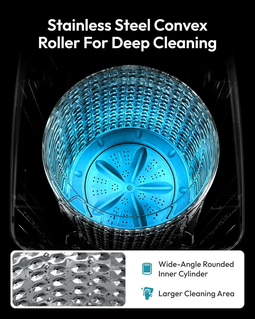 1.03cu.ft Portable Washer, 8.8Lbs Capacity Small Portable Washing Machine with 10 Programs 5 Water Levels, Drain Pump