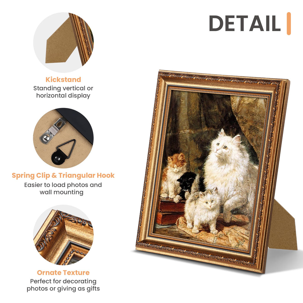 Vintage 8x10 Picture Frame, Antique Bronze&Black Frames 2 Pack