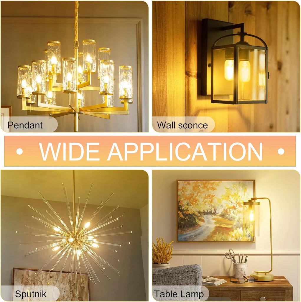 E12 Candelabra LED Bulb T6 T25, 60W Equivalent, 2700K Warm White Dimmable