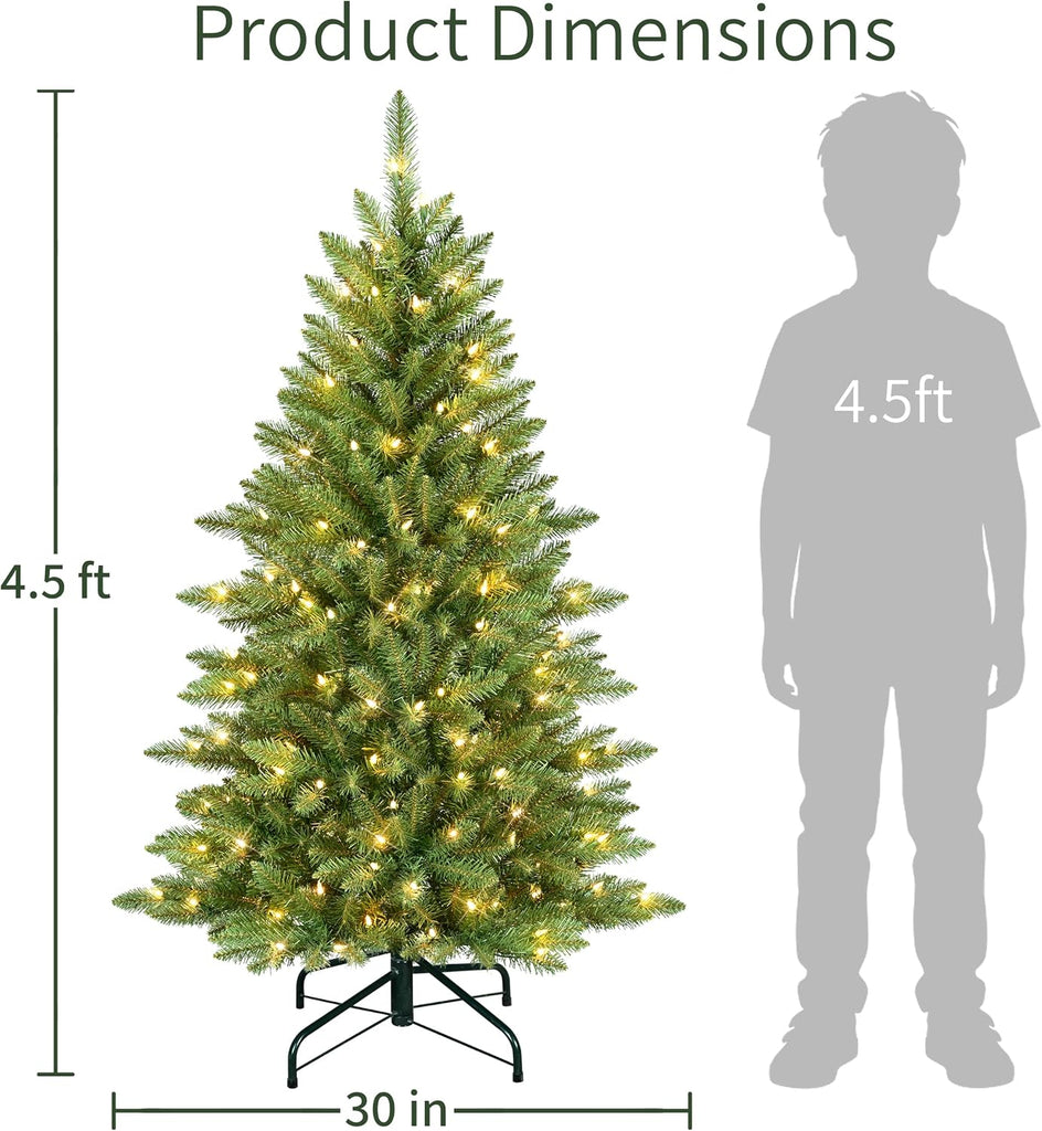 International 4.5ft Pre-Lit Slim Fraser Fir Artificial Christmas Tree
