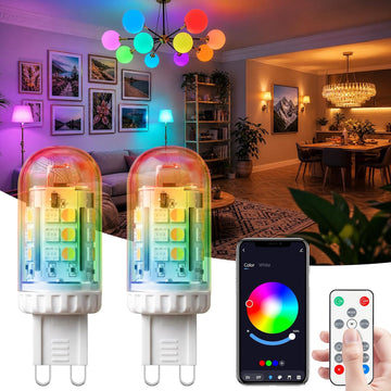 Smart G9 LED Bulb, RGBW Color Changing T4 Bulb Dimmable 2-Pack
