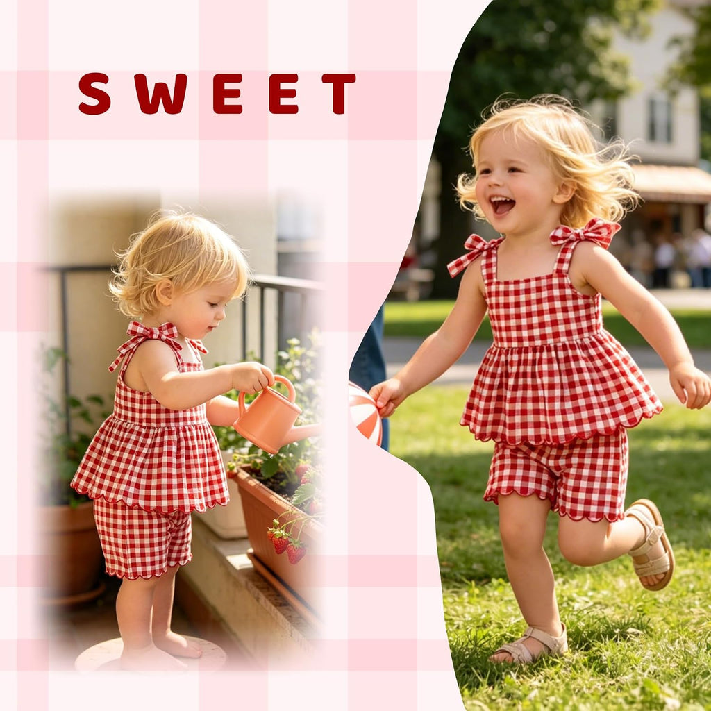 Toddler Girl Clothes Summer Outfit Sleeveless Tank Shorts Set