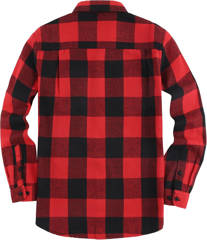 Boys Flannel Shirts Long Sleeve Kid Plaid Button Down Shirt
