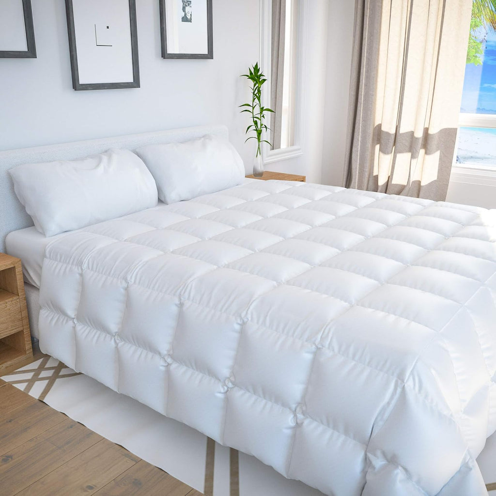 All Season King Comforter, 100% Viscose Made from Bamboo, Soft Quilted Down Alternative Duvet Insert