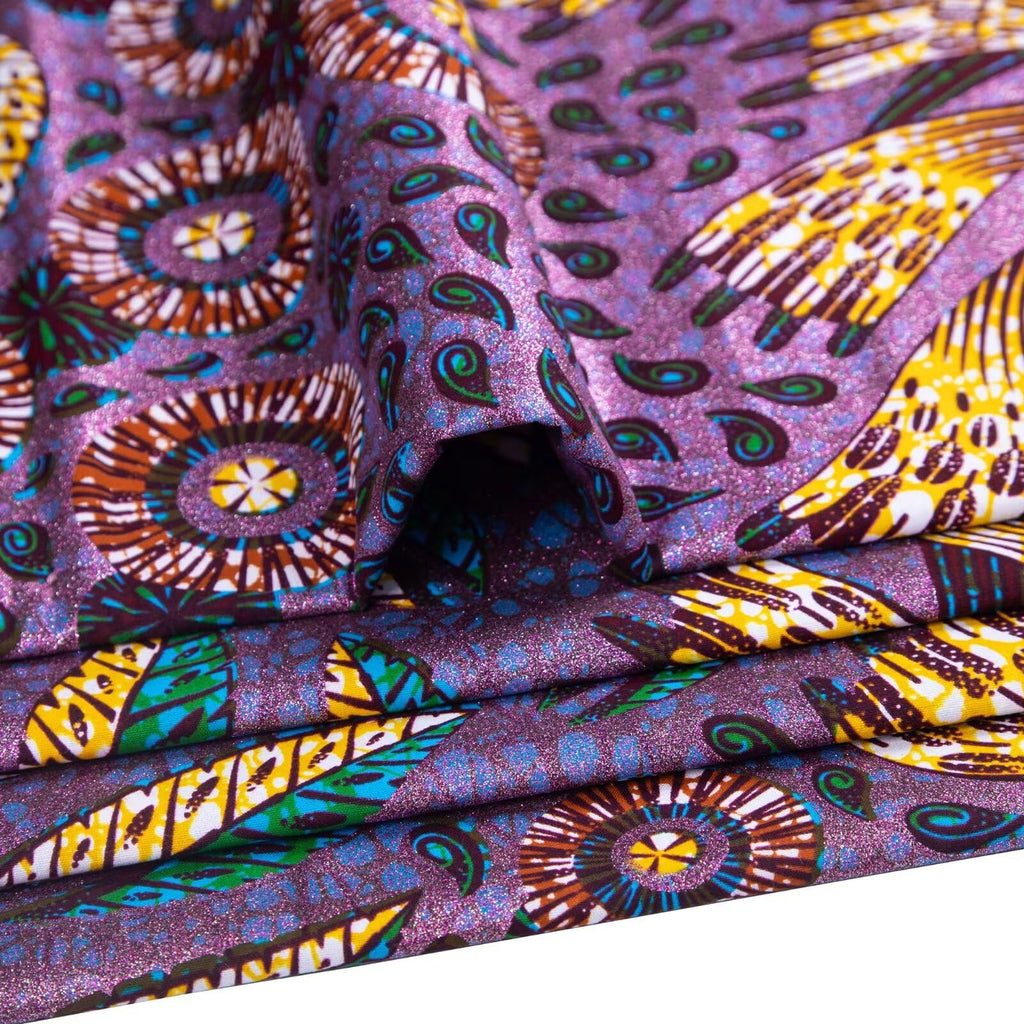 African Fabric 100% Cotton African Ankara Print Kente Gold Stamping Fabric 3 Yards One Piece 1576