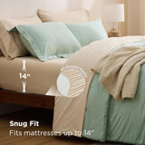 Full Comforter Set - 7 Pieces Sage Green Full Bedding Set for All Seasons