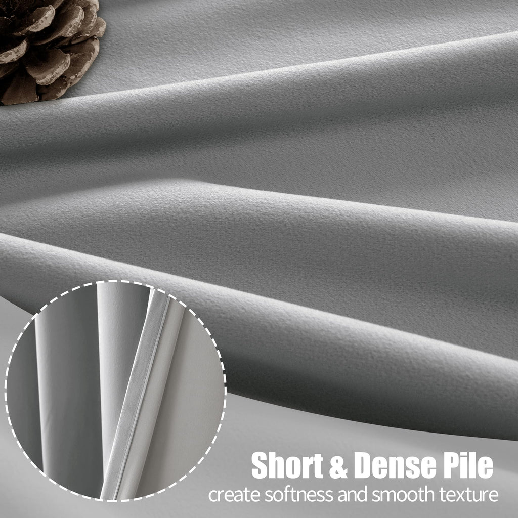 72 Inch Length Velvet Blackout Curtains with Grommet 2 Panels