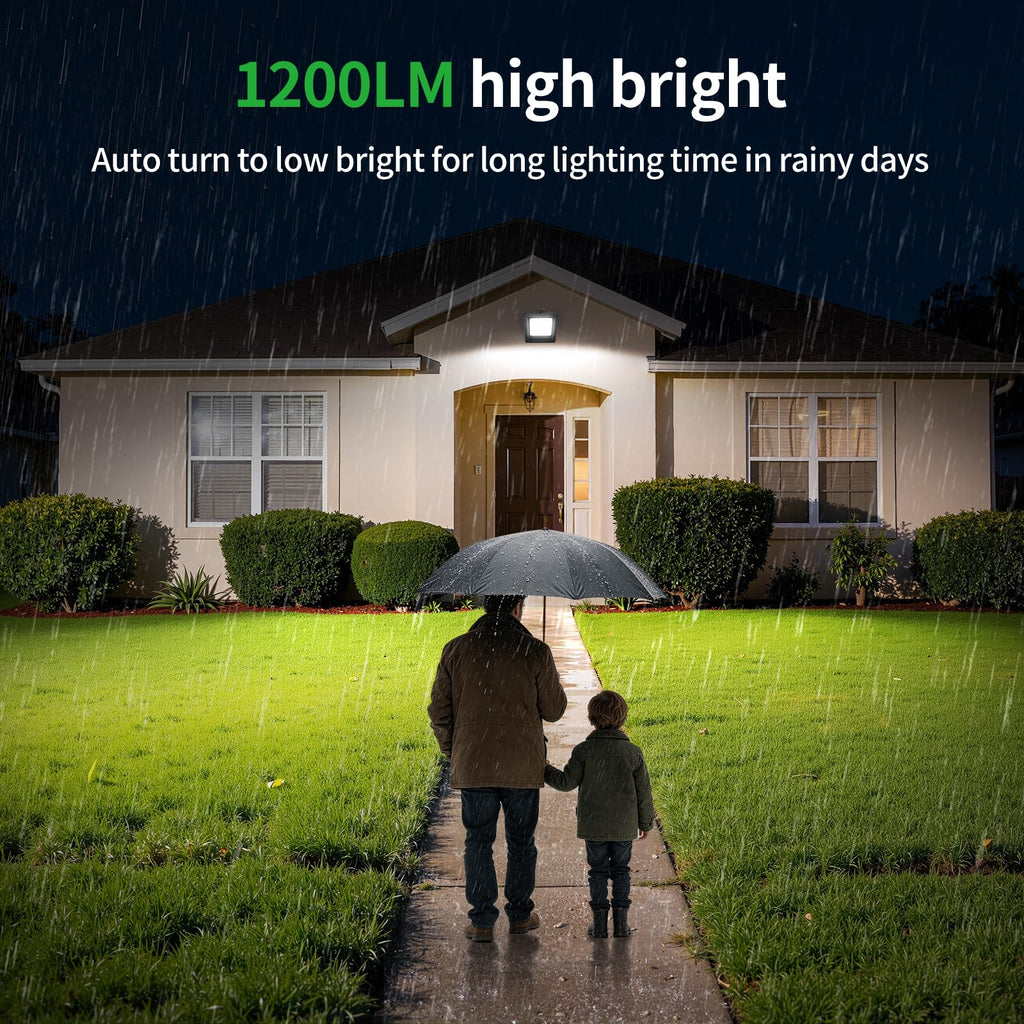 Solar Flood Lights Outdoor 2 Pack, 6500K Cool White