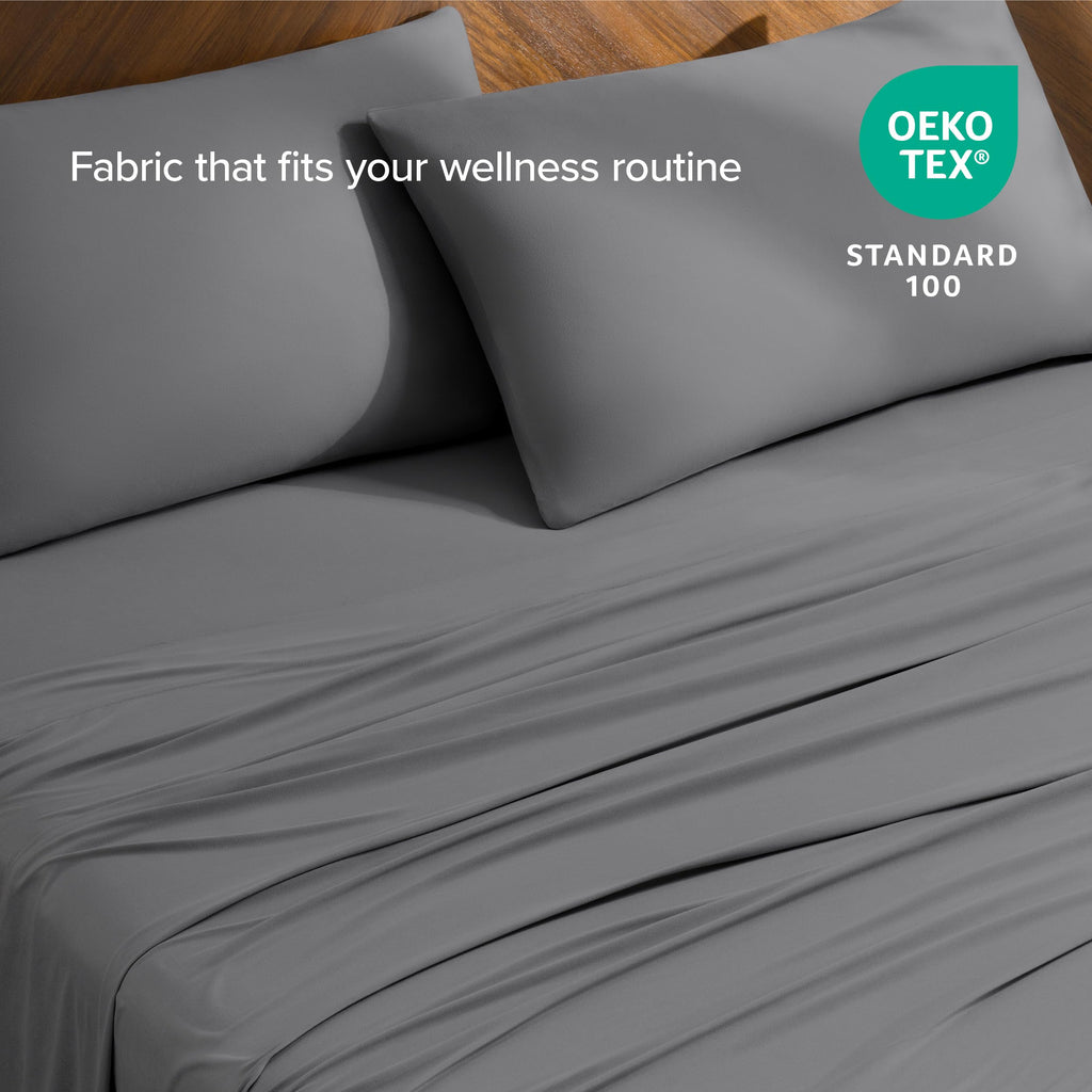 Cooling Performance Jersey Knit Stretch Sheet Set (, Grey)