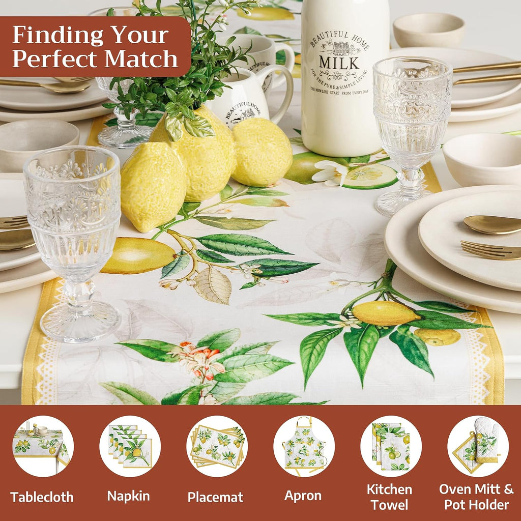 Table Runner 100% Cotton 14.50" x 108" (Single Layer) | Table Runners 108 inches Long Decorative Kitchen Dining Party