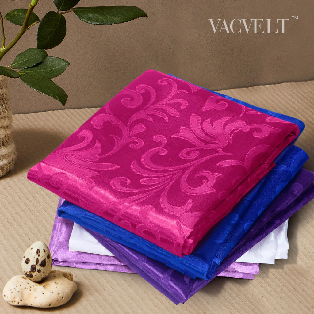 Hot Pink Jacquard Satin Fabric by The Yard, 60" Wide, 1 Yard