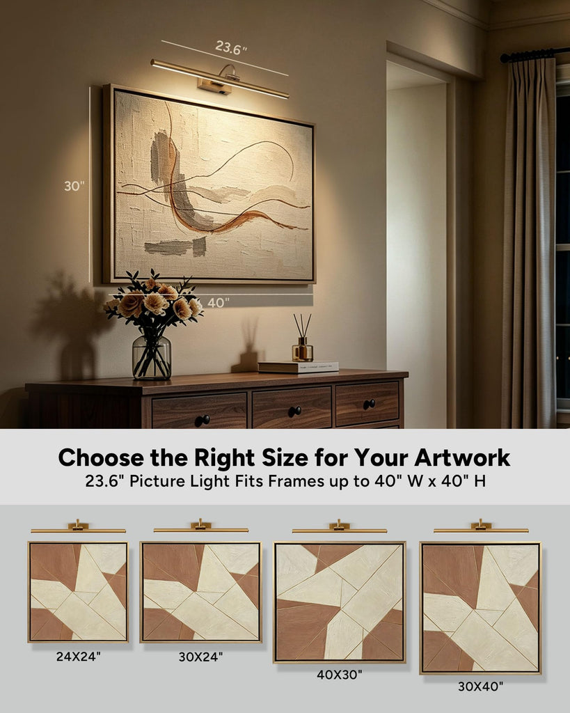 23.6" Gold Battery Picture Light for Wall Art