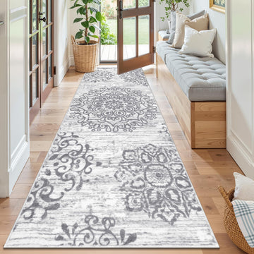 Hallway Runner Rug 3'x8', Washable Non Slip Kitchen Rug Runner