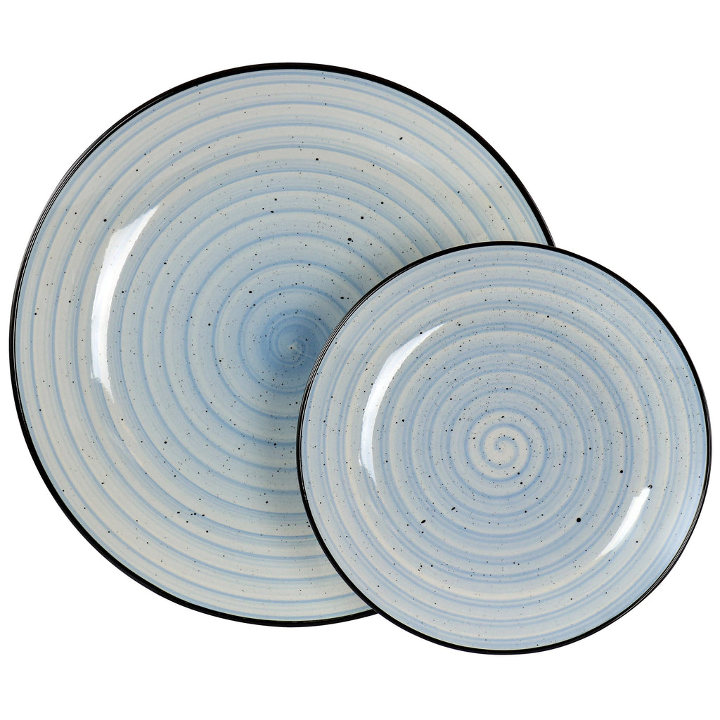 Gia 24 Piece Stoneware Dinnerware Set (Light Blue)