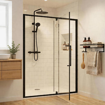 44-48" W x 72" H Pivot Shower Doors, Semi-Frameless Swing Glass Shower Doors Water Repellent