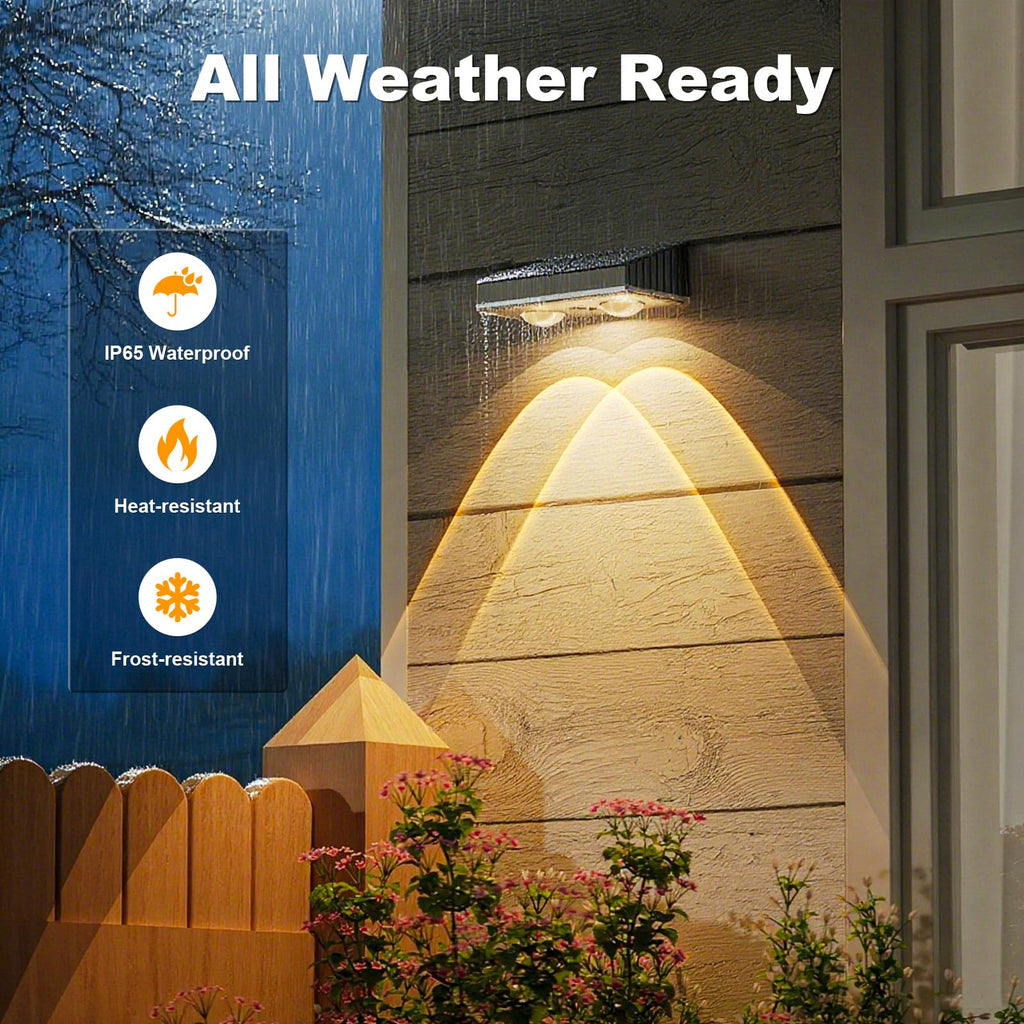 Solar Fence Lights, 12 Pack Deck Light, Led Lights Warm White Outdoor Wall Lights, IP45 Solar Powered Light Waterproof