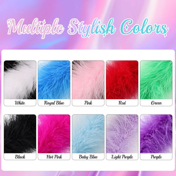 Pink Fluffy Marabou Feather Boa-Turkey Feathers-6.3ft for DIY Crafts Wedding Party, Sewing Trim Home,Halloween