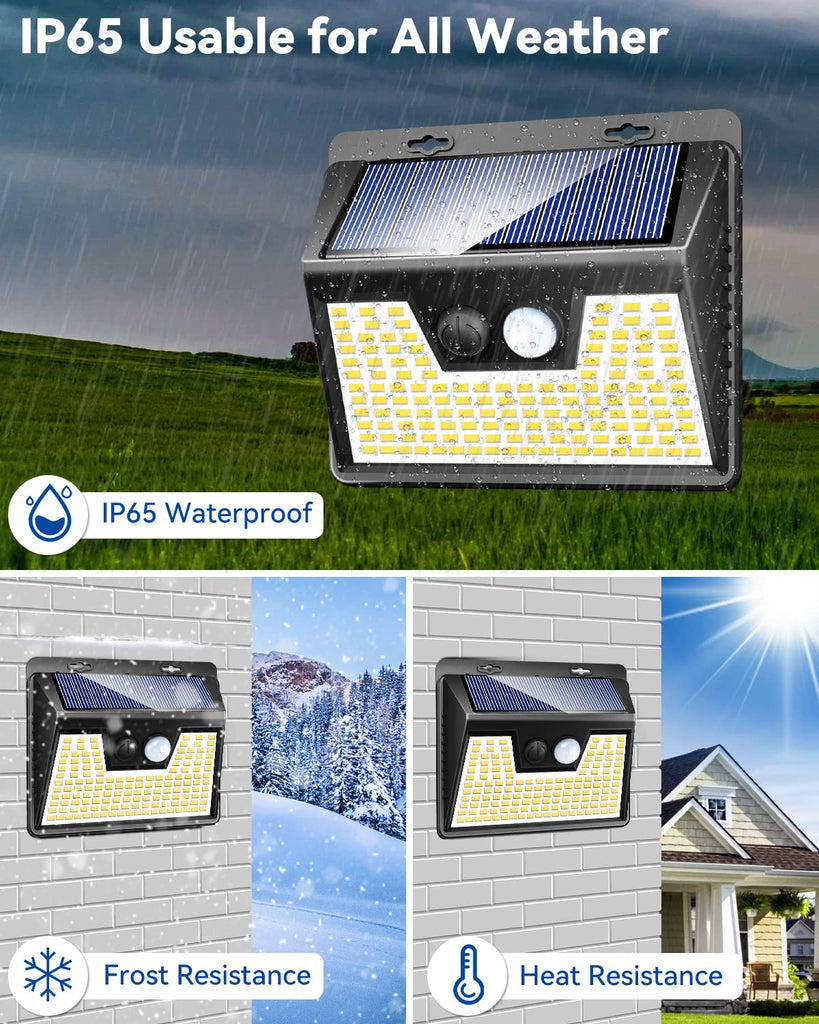Solar Lights Outdoor Waterproof [8 Pack/], Warm White Motion Sensor Light Ultra-Bright, 3 Modes Solar Fence