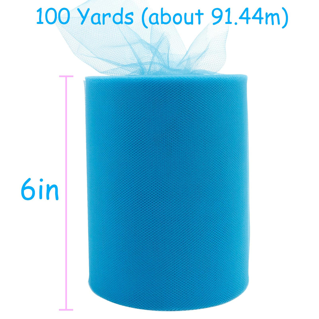Light Fuchsia Tulle Roll, 6" x 100 Yards Polyester Netting Fabric Tulle Ribbon DIY Fabrics for Tutu Skirts Dress